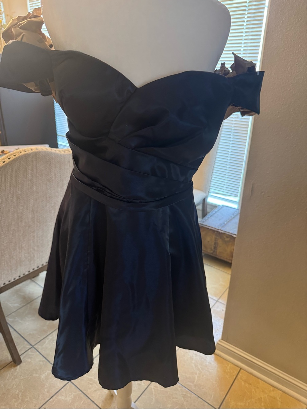 New Maniju navy off shoulder hoco party dress